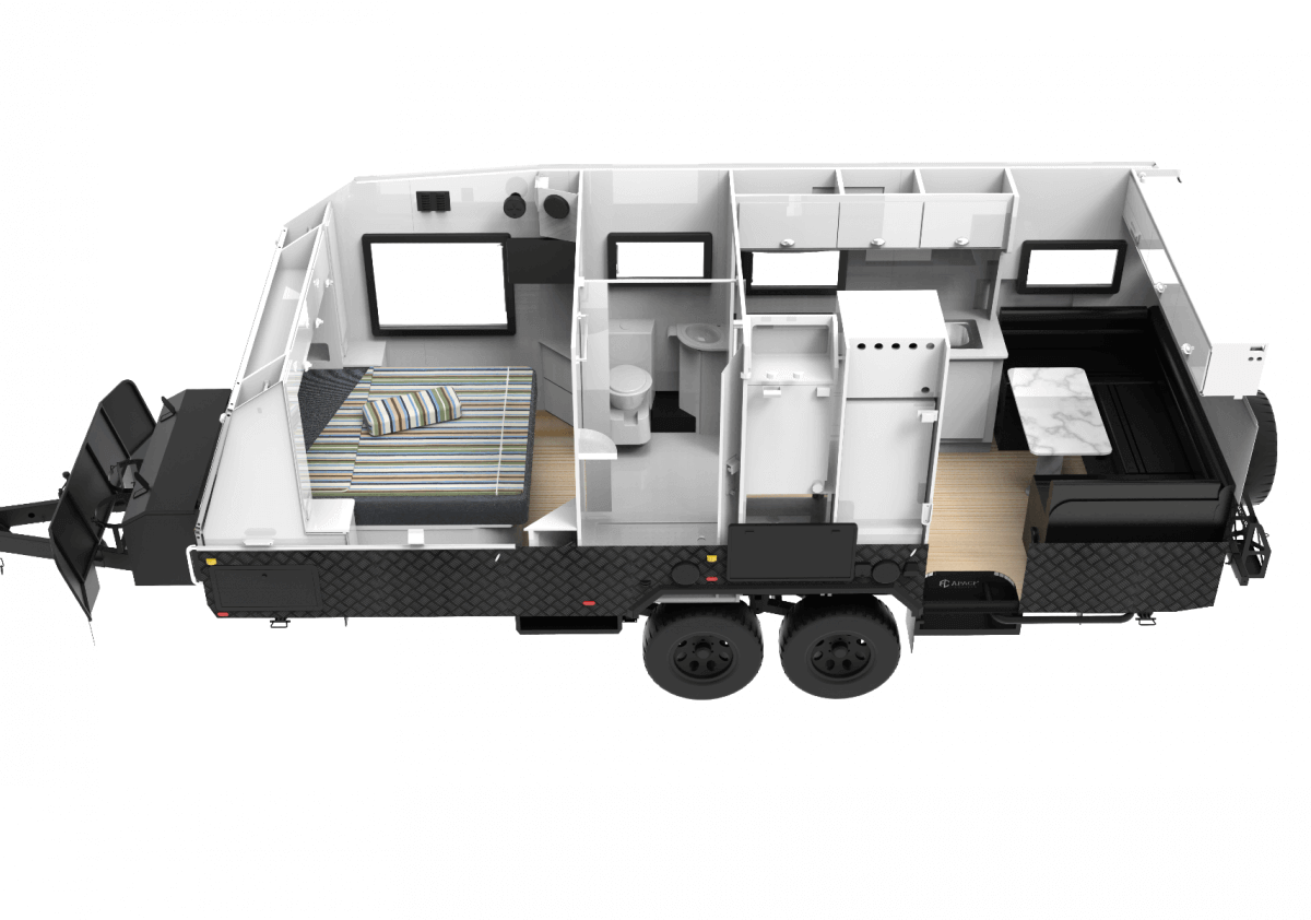 21ft Caravan Floorplan  A 3D
